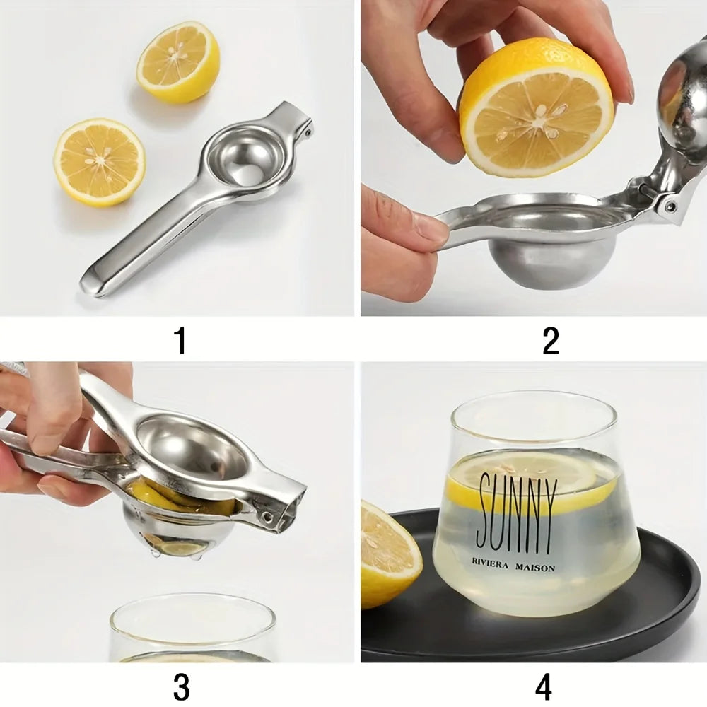 1pc Stainless Steel Lemon Juicer - Manual Efficient Juice Press, Easy to Use, for Home & Commercial Use, Fits Various Fruits