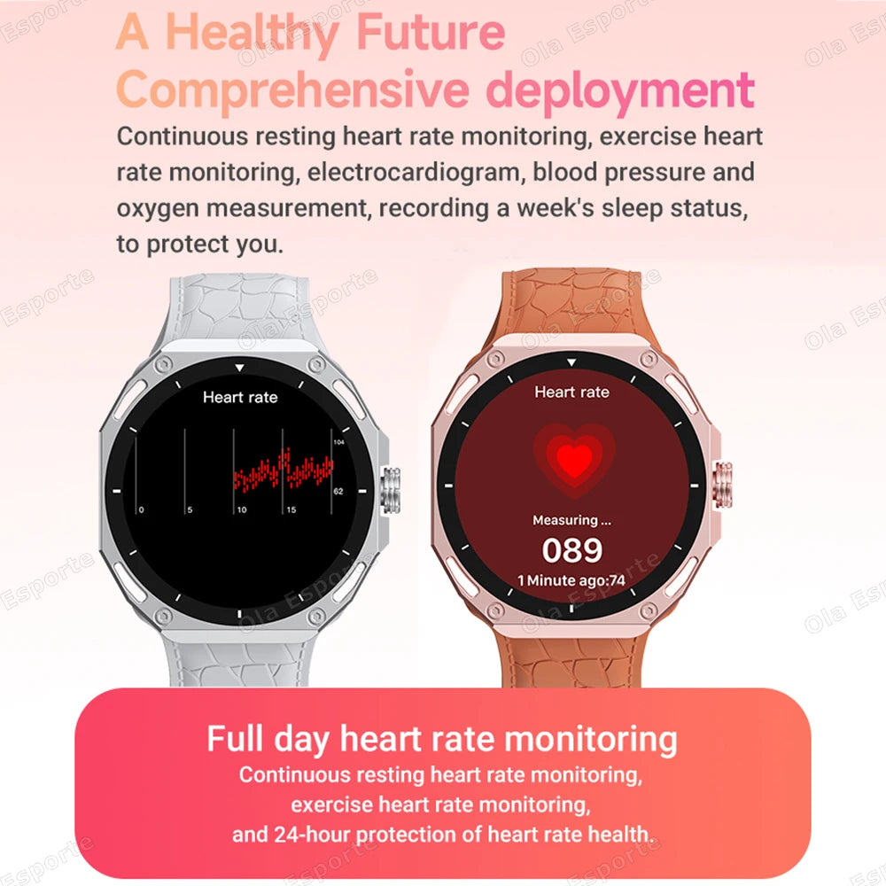 Smartwatch 1.52" AMOLED Screen GPS Track NFC Smart Wartch Waterproof Bluetooth Call Health Monitor Sports Men Women Holiday Gift