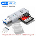 Tutew Multi Functional 2 In 1 High-speed USB 3.0/2.0 Card Reader Supports TF+SD Computer Tablet Camera Laptop Car Mounted