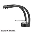 BAKALA Basin Faucet Modern Bathroom Mixer Tap Black/Gold Wash basin Faucet Single Handle Hot and Cold Waterfall Faucet