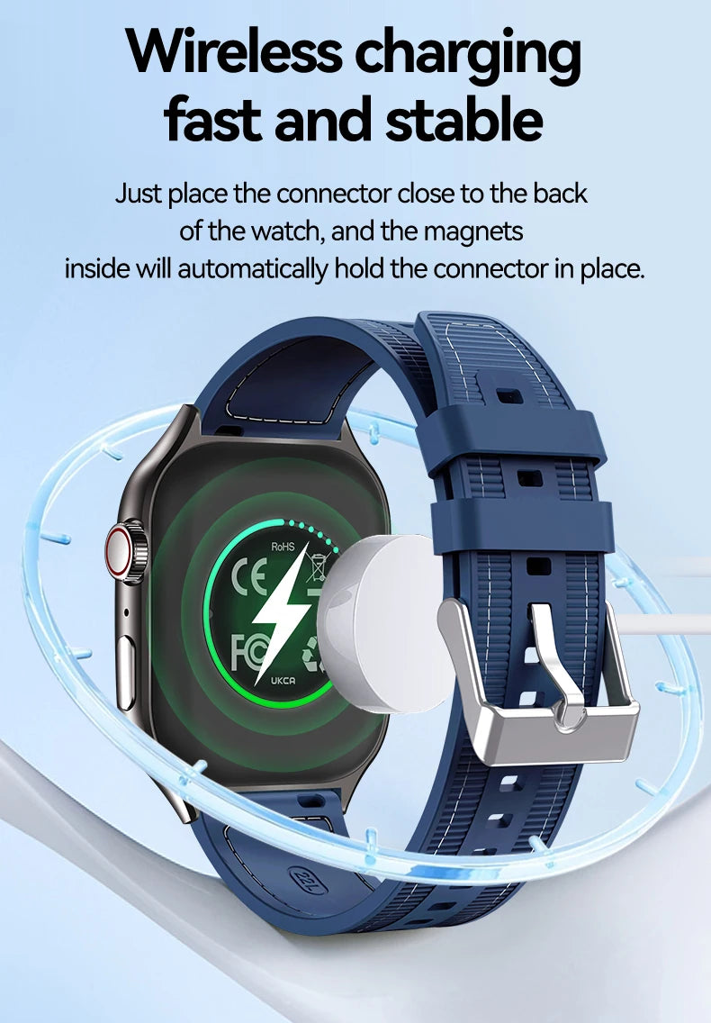 LAXASFIT New Slim Smart Watch Men's 2.01-inch AMOLED Curved Display Bluetooth Talk Sports Fitness Tracking Smartwatch Women's