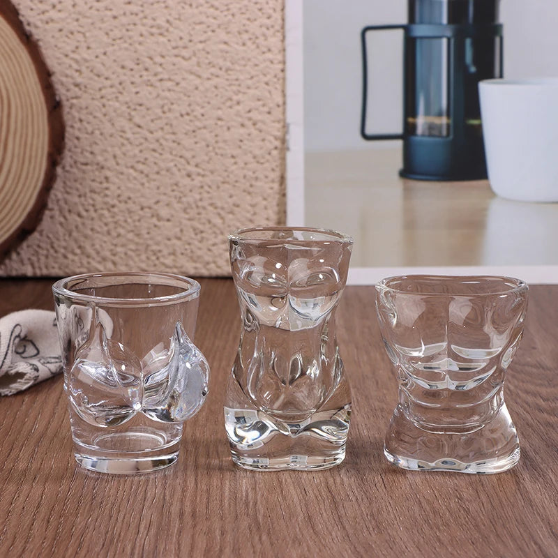 1PC Novelty Body Shaped Glass Beer Cup, Transparent Drinkware for Cocktails and Juices, Funny Wine Glass, Bar and Cafe