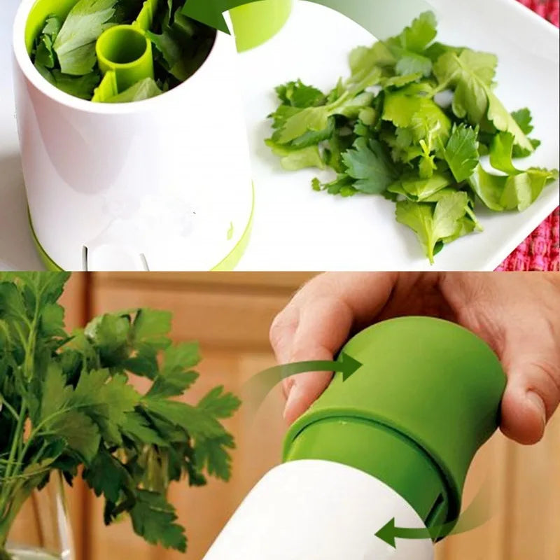 Manual Herb Grinder Spice Mill Parsley Shredder Chopper Vegetable Cutter Coriander Mincer Chili and Cilantro Kitchen Gaget