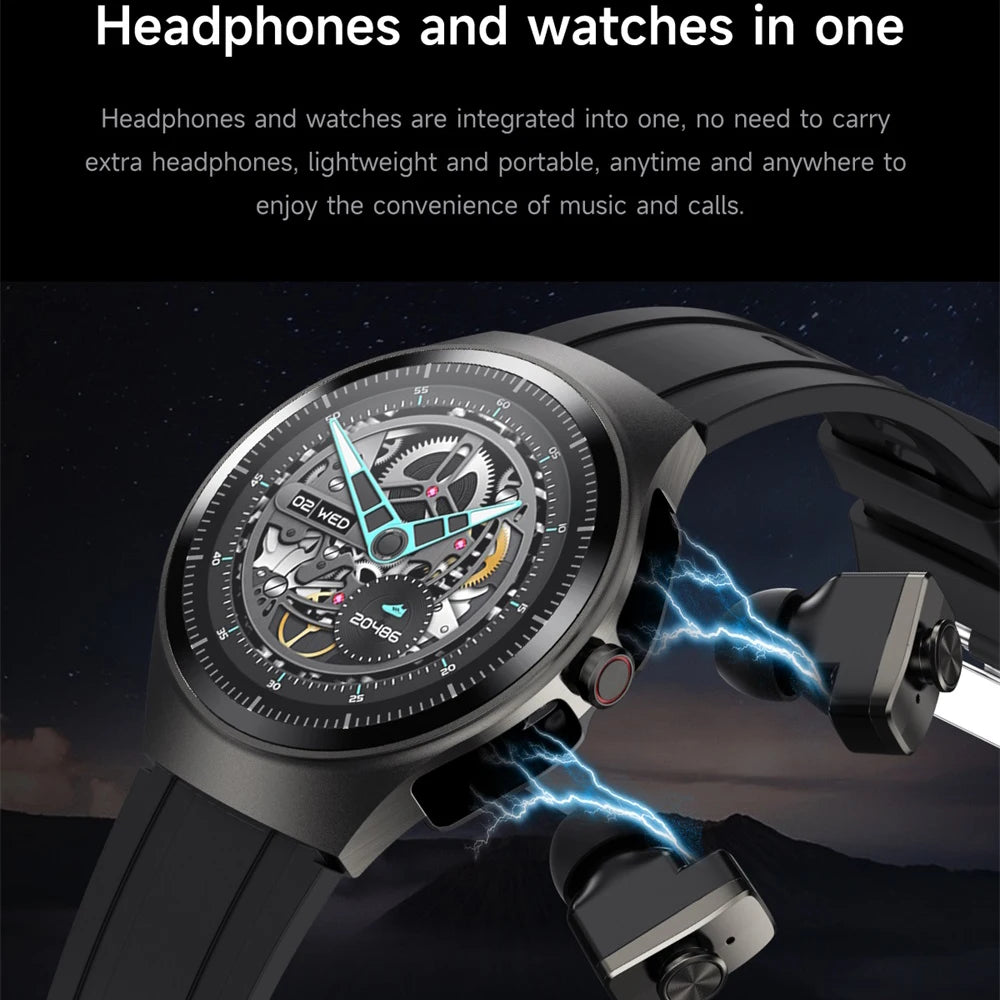 Music Smartwatch With Built-in Headphones Heart Rate Health Monitor 1.43-inch AMOLED HD Screen Men's Watch Women Sports Modes