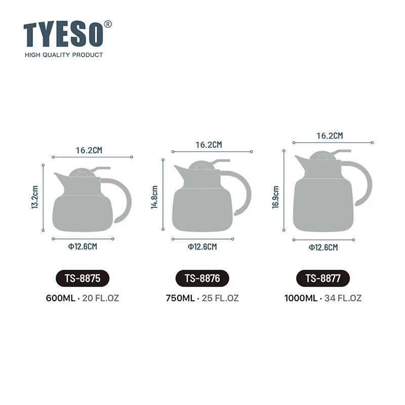 Tyeso Pumpkin-Shaped Thermos Steel Insulated Tea Infuser Hot Cold Water Bottle Removable Infuser 304 Stainless Large Capacity