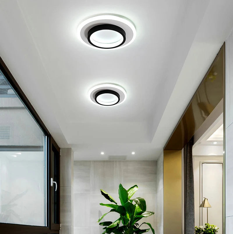MARPOU Modern LED Ceiling Lamp 3 Color Temperature Baked Enamel Hallway Lamps Balcony Lights Bedroom Living Room 90V-260V