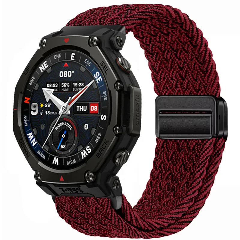 20mm 22mm Nylon Strap for Amazfit T-Rex3 Pro 48/44mm Helio Balance 2 Magnetic Buckle Bracelet Amazfit Active 2 Bip 6 5 Wristband
