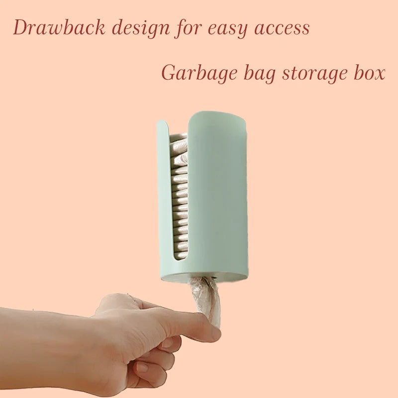 1pc Contemporary Wall-Mounted Plastic Bag Dispenser, Kitchen Garbage Bag Storage Basket, Convenient Pull-Out Organizer for Trash