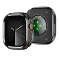 Halo Style Case for Apple Watch Ultra 2 3 49mm Metal Alloy Cover Hard Bumper for IWatch Ultra Full Protector Natural Black Color