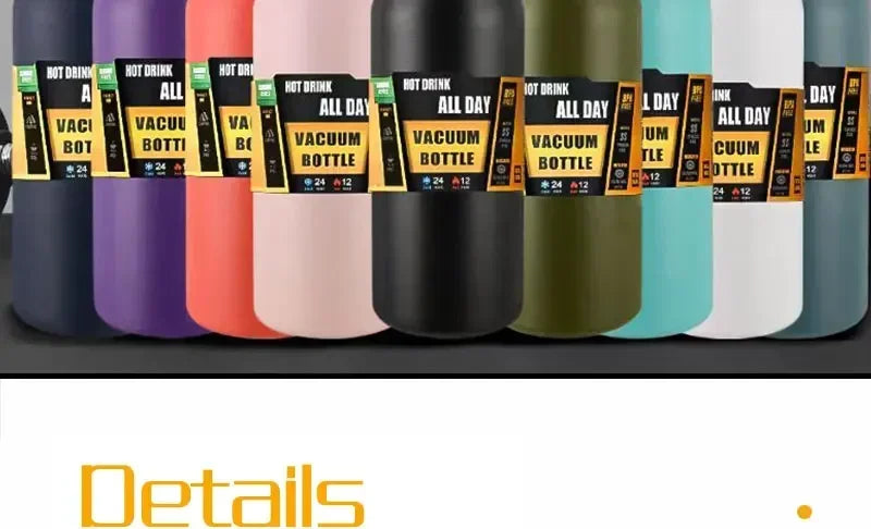 Thermos Vacuum Stainless Cup Thermal Cold Hot Insulated Stainless Steel Water Bottle with Straw Water Bottles