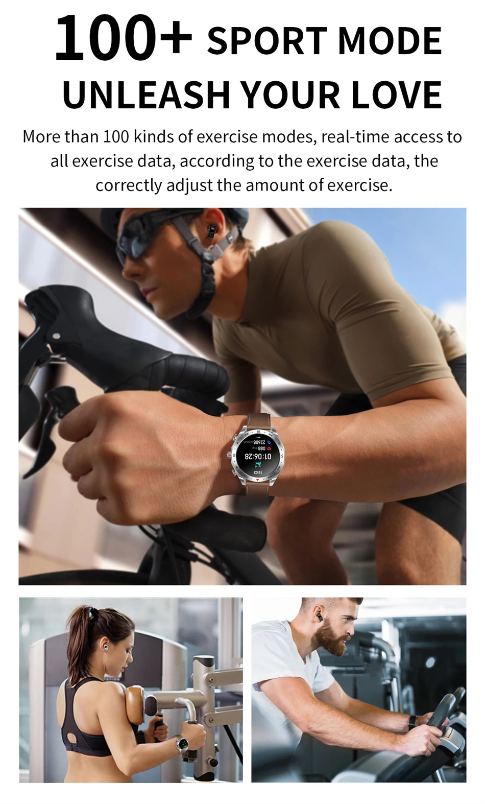 LIGE With Earbuds Bluetooth Headset Smartwatch Women Speaker Tracker Music Sport Watch Men Waterproof Smart Watch AMOLED Screen