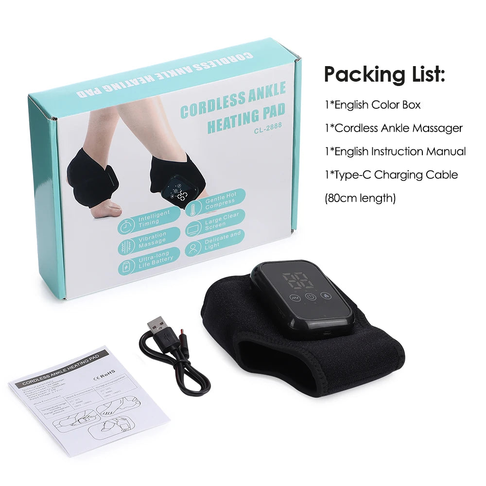 Cordless Heating Ankle Wrist Massager Electric Foot Hand Vibration Massager Warm Ankle Brace Joint Sprain Support Wristband