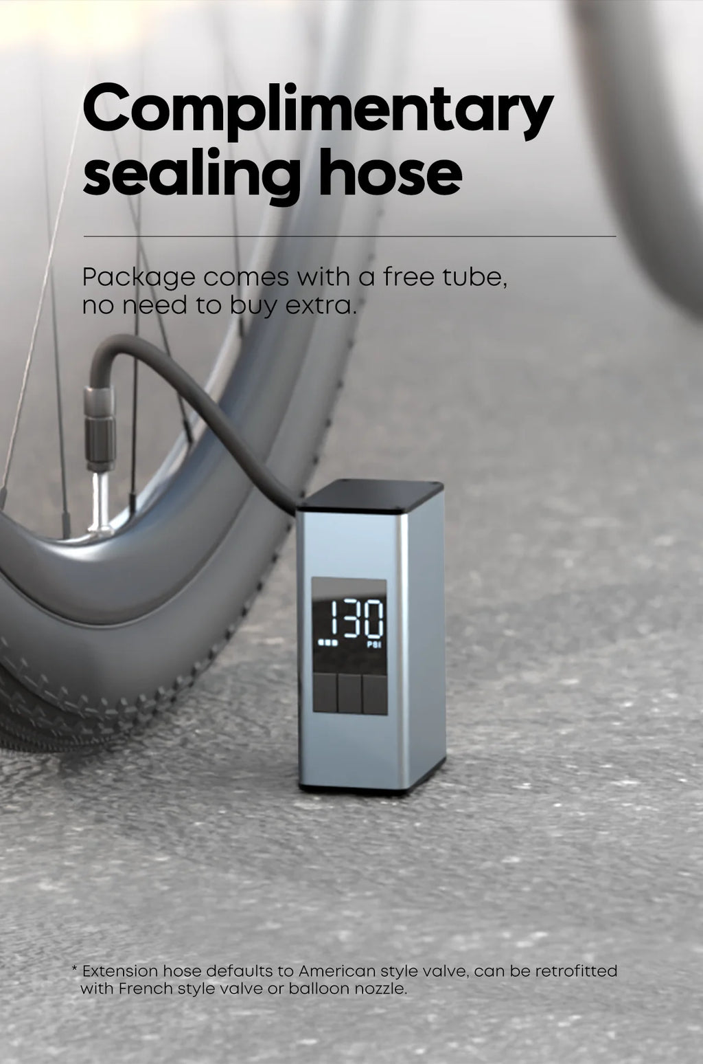 Aluminum Alloy 150 PSI Electric Pump Portable Bike Air Rechargeable Tire Inflator Schrader Presta Valve Silver CYCLAMI A3 MAX