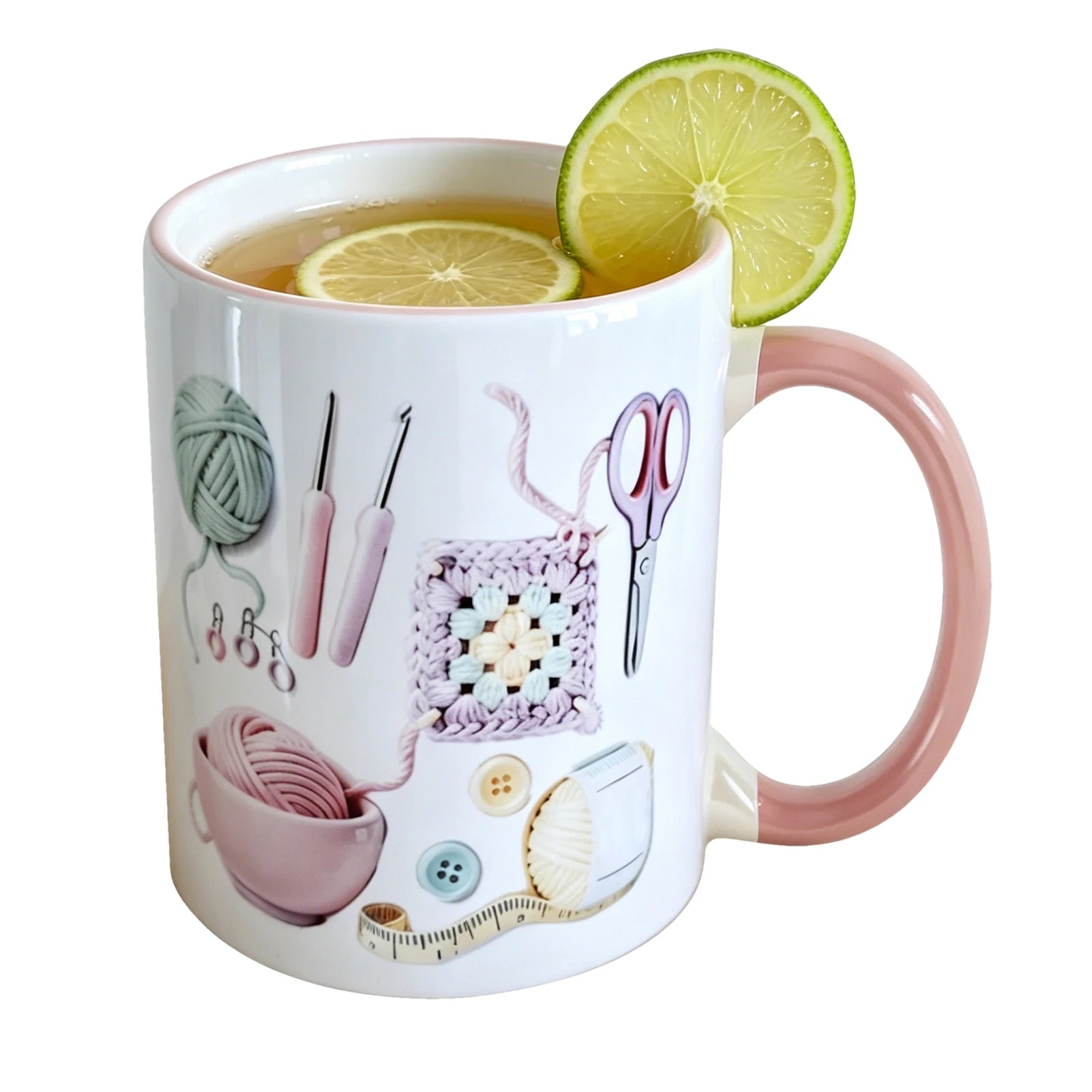 330ml Novelty Ceramic Coffee Mug Crochet Desk Decor Drinking Cup for Women, Adults, Yarn Lovers Home, Office, School, Tea, Milk