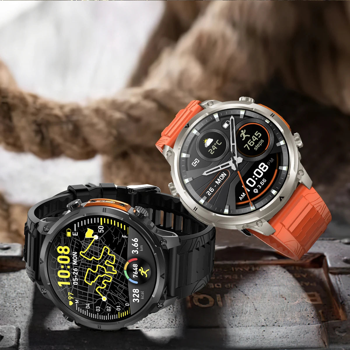 Luxury Military GPS Men Smartwatch Wrist Fitness Clock BT Call 1ATM Waterproof Sports Smart Watches for Android IOS Phones 2026