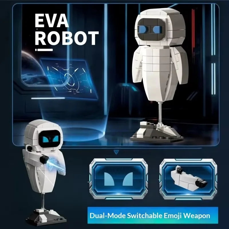 Wall.E Eve Small Particle Robot Assembly Model Kit Action Figure Boy Educational Toy Buildable Collectible No Special Effects