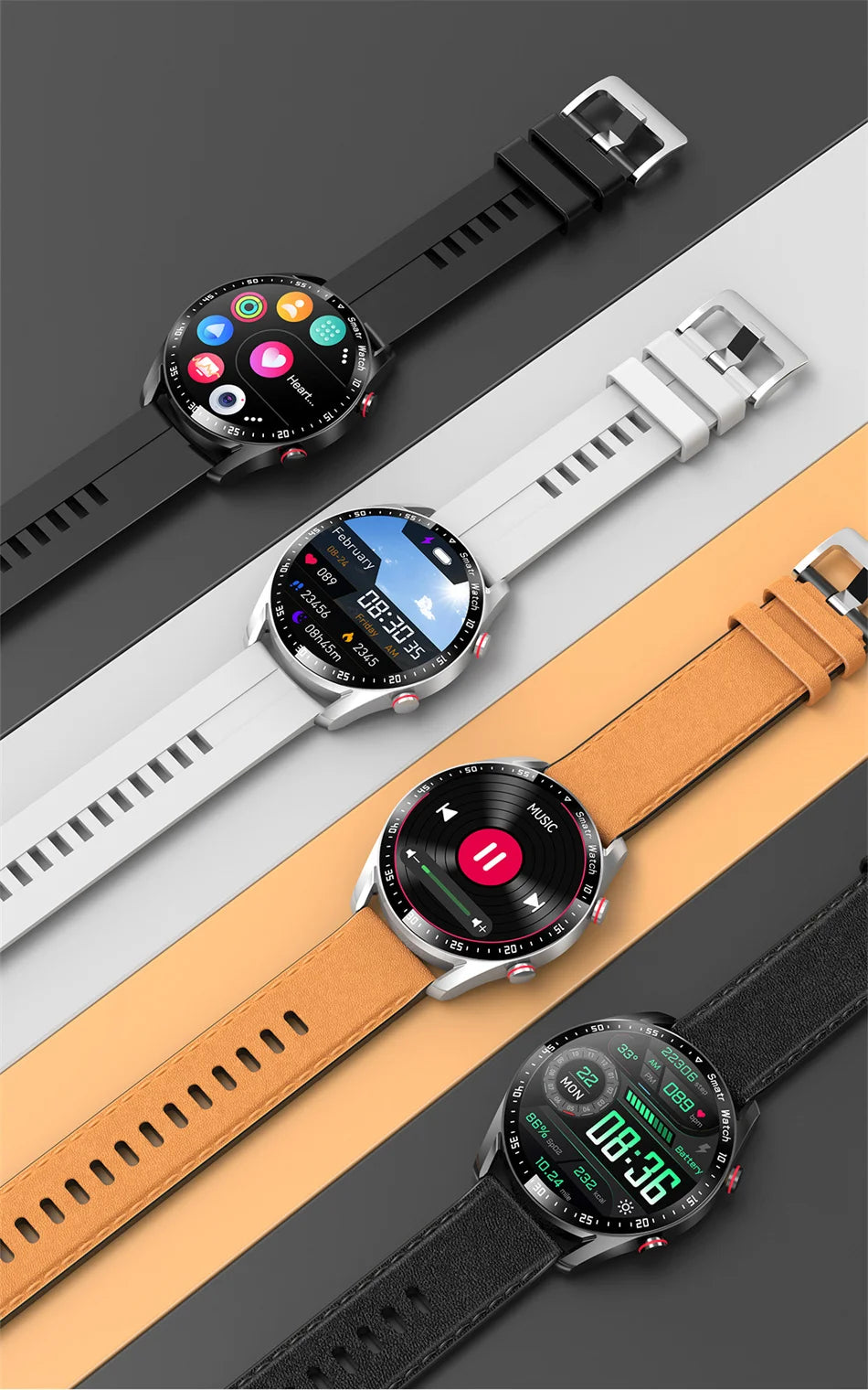 Sports Smart Watch Men Women HD Screen ECG+PPG Bluetooth Call GPS Tracker Heart Rate Monitor IP68 Waterproof SmartWatch 2026 New