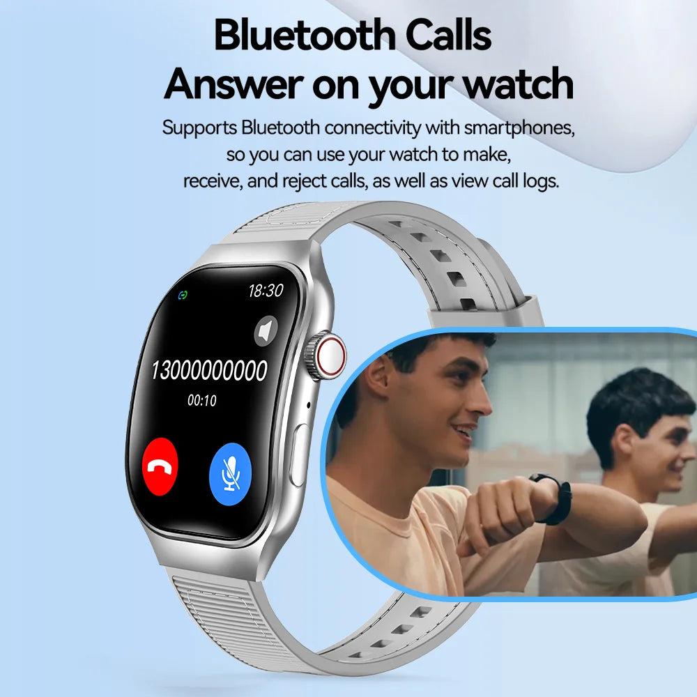 LAXASFIT New Slim Smart Watch Men's 2.01-inch AMOLED Curved Display Bluetooth Talk Sports Fitness Tracking Smartwatch Women's
