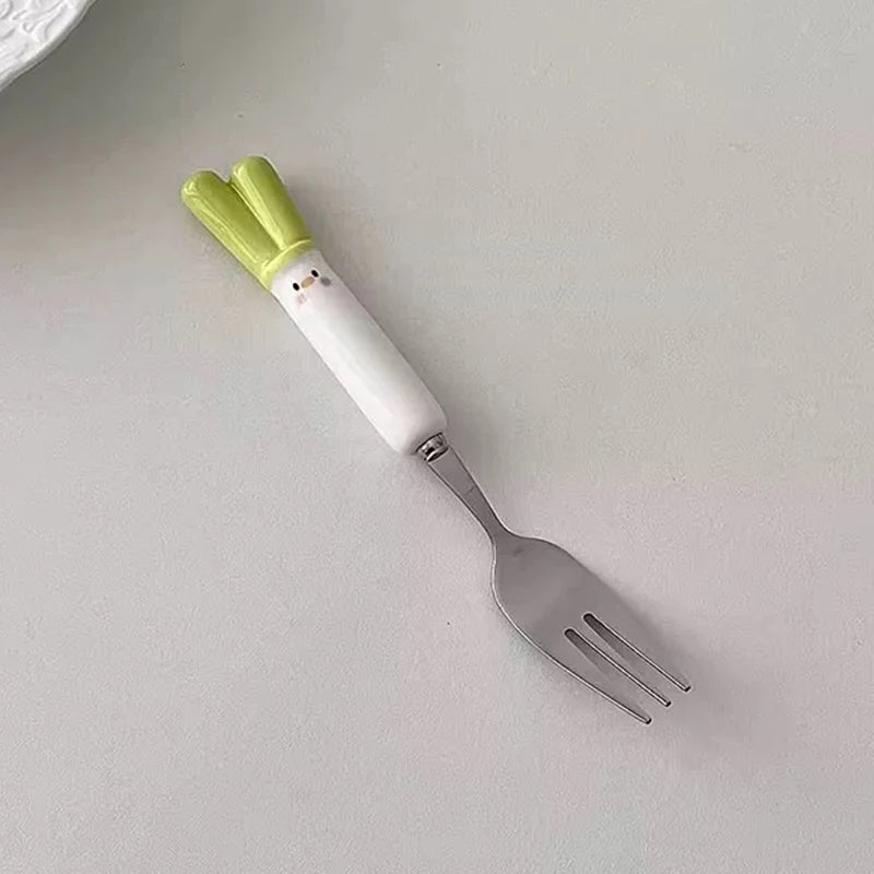 Children Cartoon Animals Cutlery Stainless Steel Spoon Fork Set Portable Outdoor Lunch Tableware with Box Kitchen Accessories