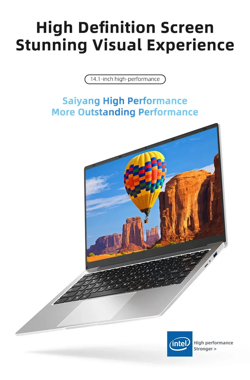14.1 Inch Premium Ultra Thin Notebook 2026 Win11 DDR4 16GBGB RAM 2TB SSD Portable Business Laptop PC Intel 4405U
