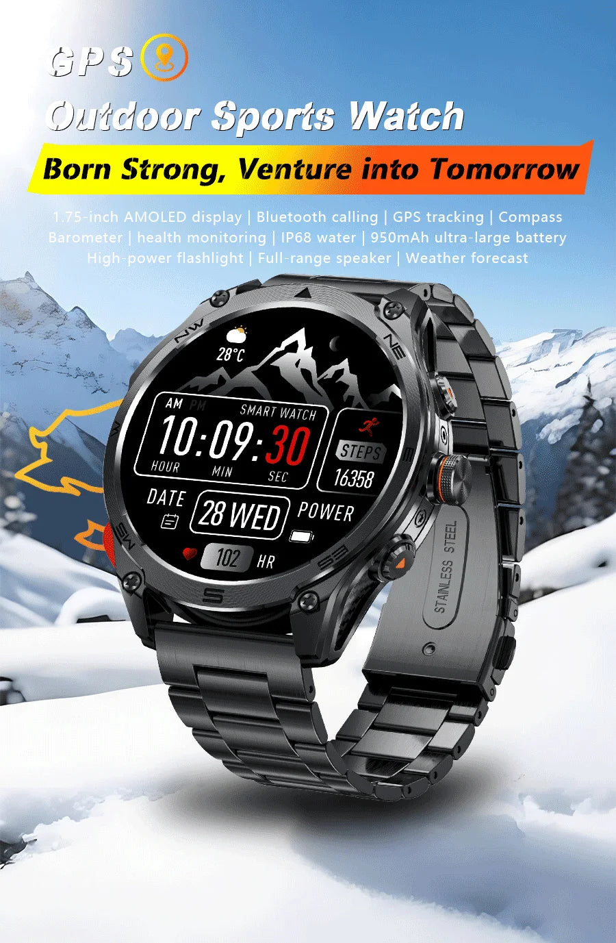 T-Rex 3 ULtra Military Grade 1000mAh Battery Smart Watch 10ATM Waterproof GPS call AMOLED HD Men 100+Sports 2025 New Smart watch