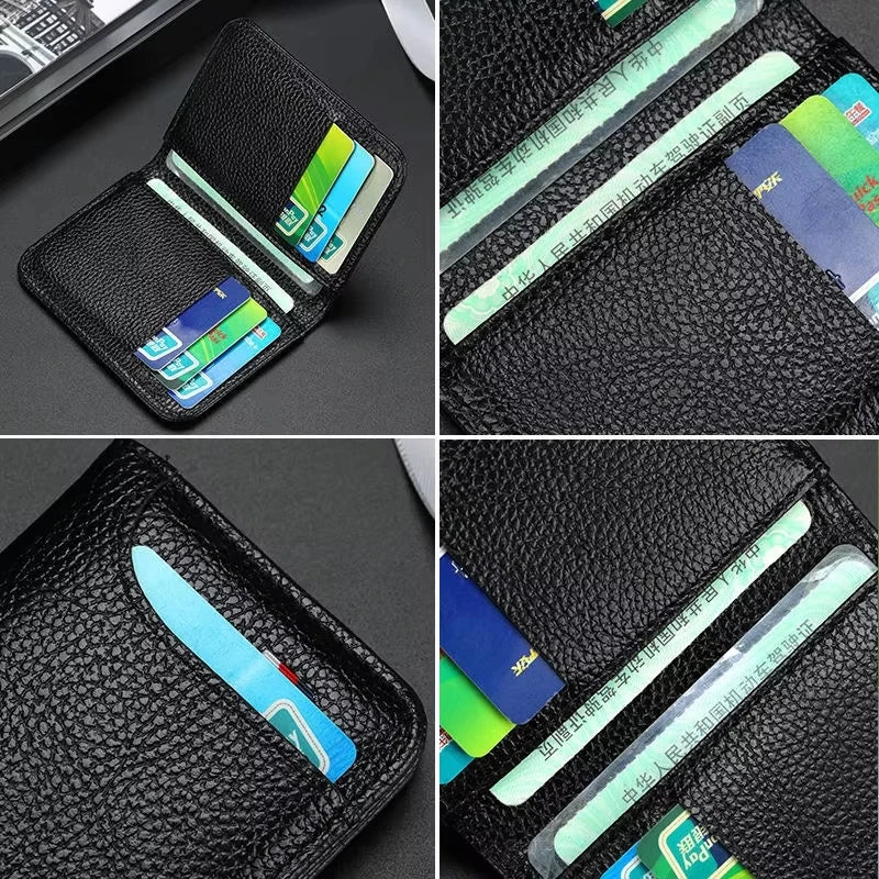 Customized Name Portable Super Slim Soft Wallet PU Leather Credit Card Wallet Purse Card Holders Men Wallet Thin Small Wallets