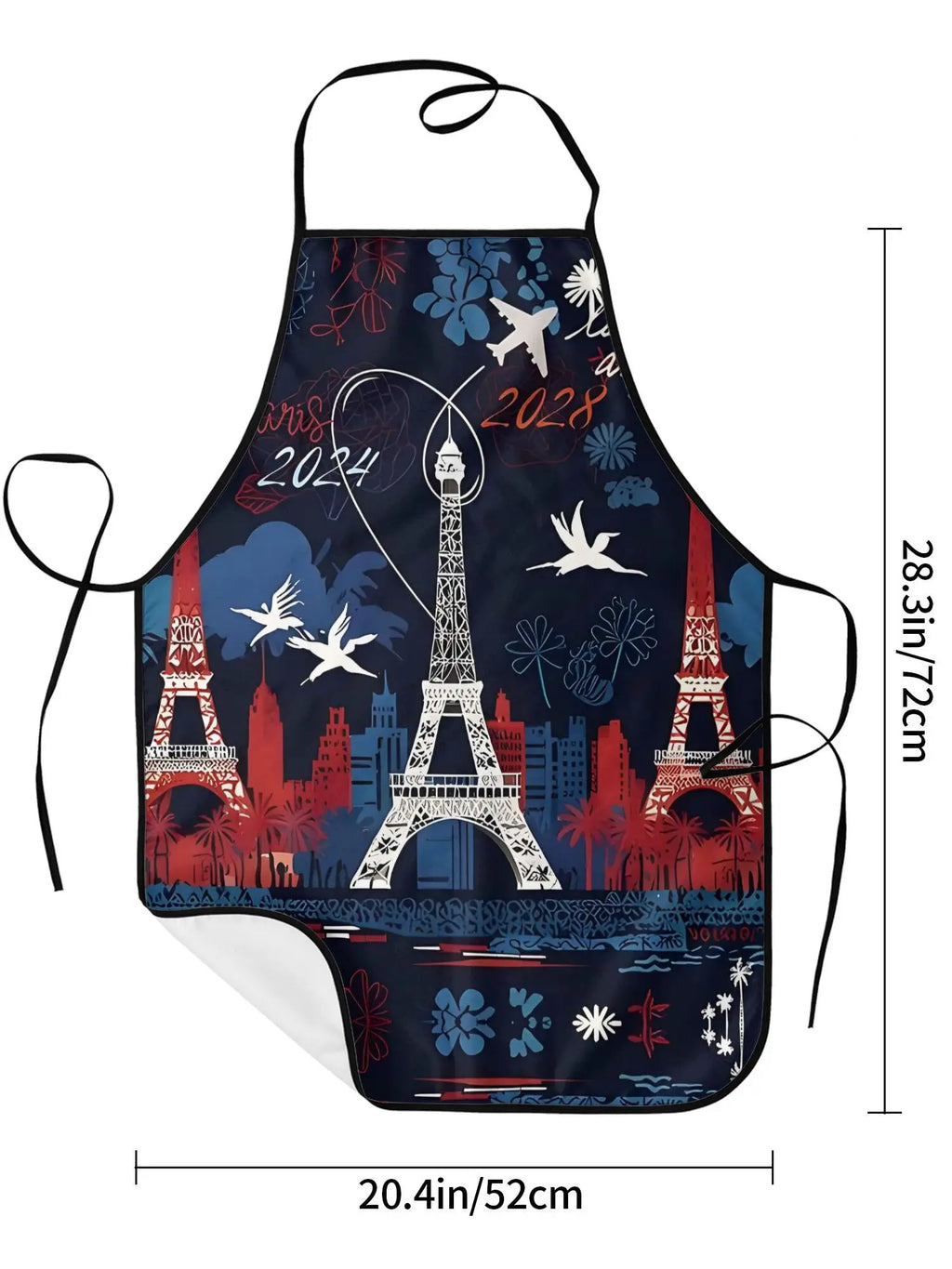 Paris to LA Adjustable Cooking Apron Unisex Household