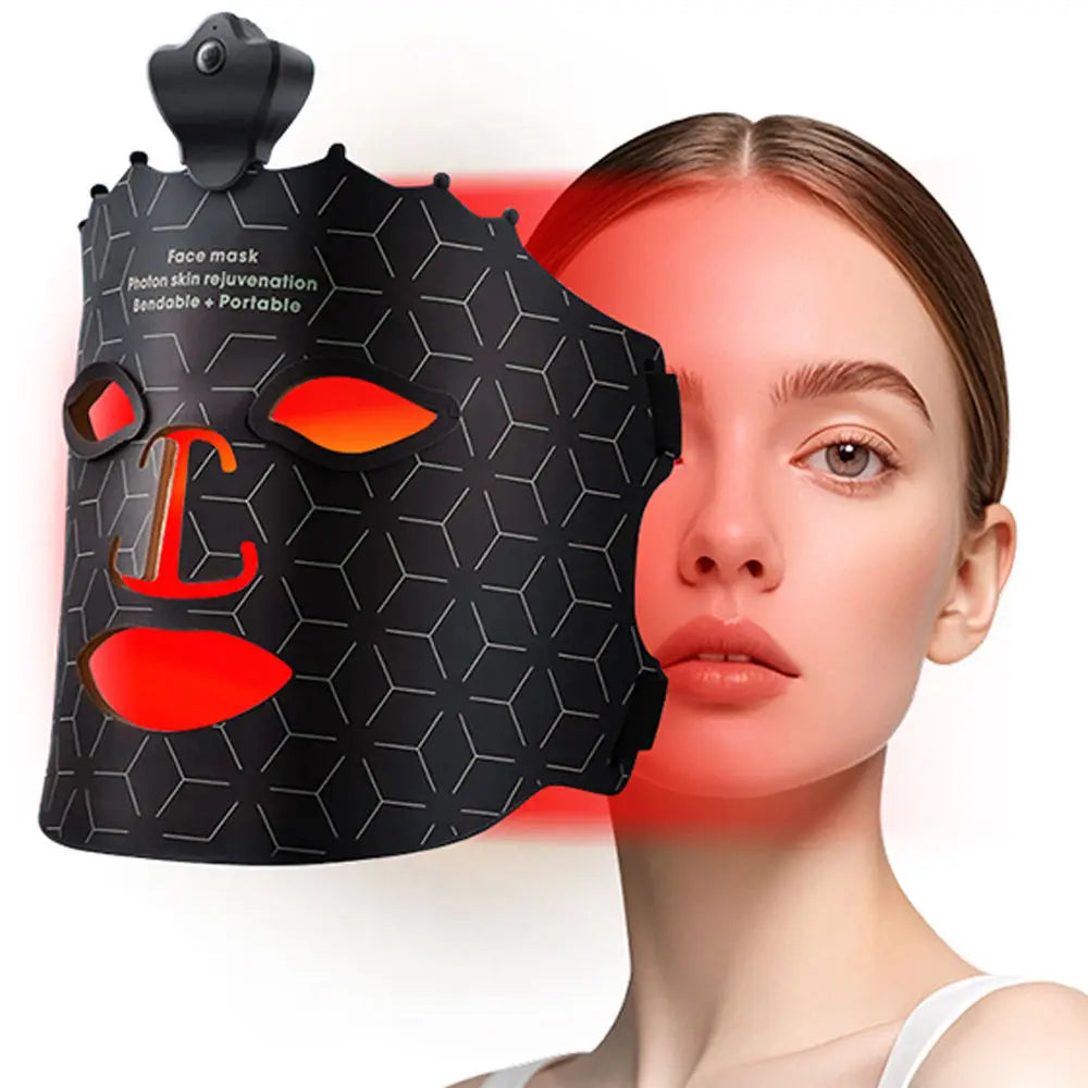 Silicone Led Face Mask Light Therapy 7 Colors Red Light Therapy Anti Aging Acne Pore Oil Control Skin Tighten Whiten Home Use