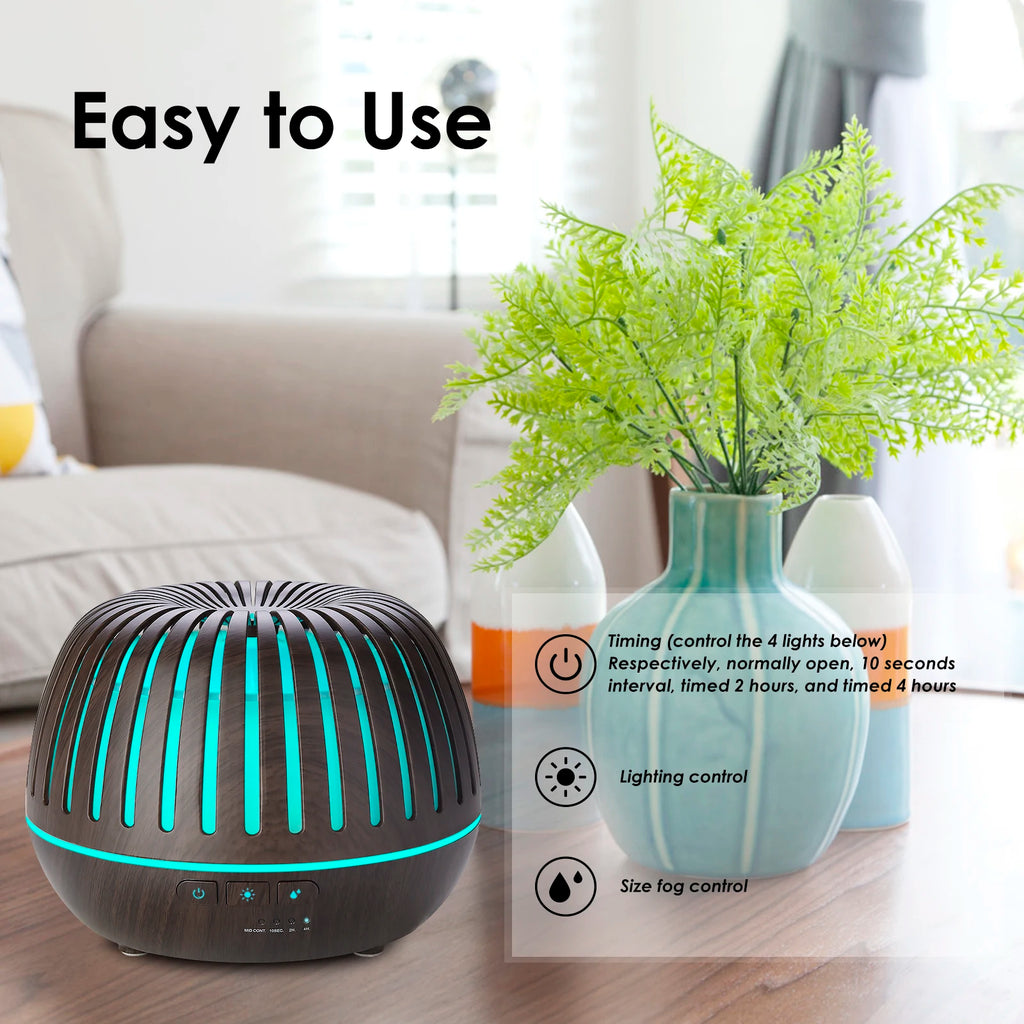 500ML Remote Control Electric Aromatherapy Diffuser with Colorful LED Lamp Essential Oil Air Humidifier Diffuser for Home Office