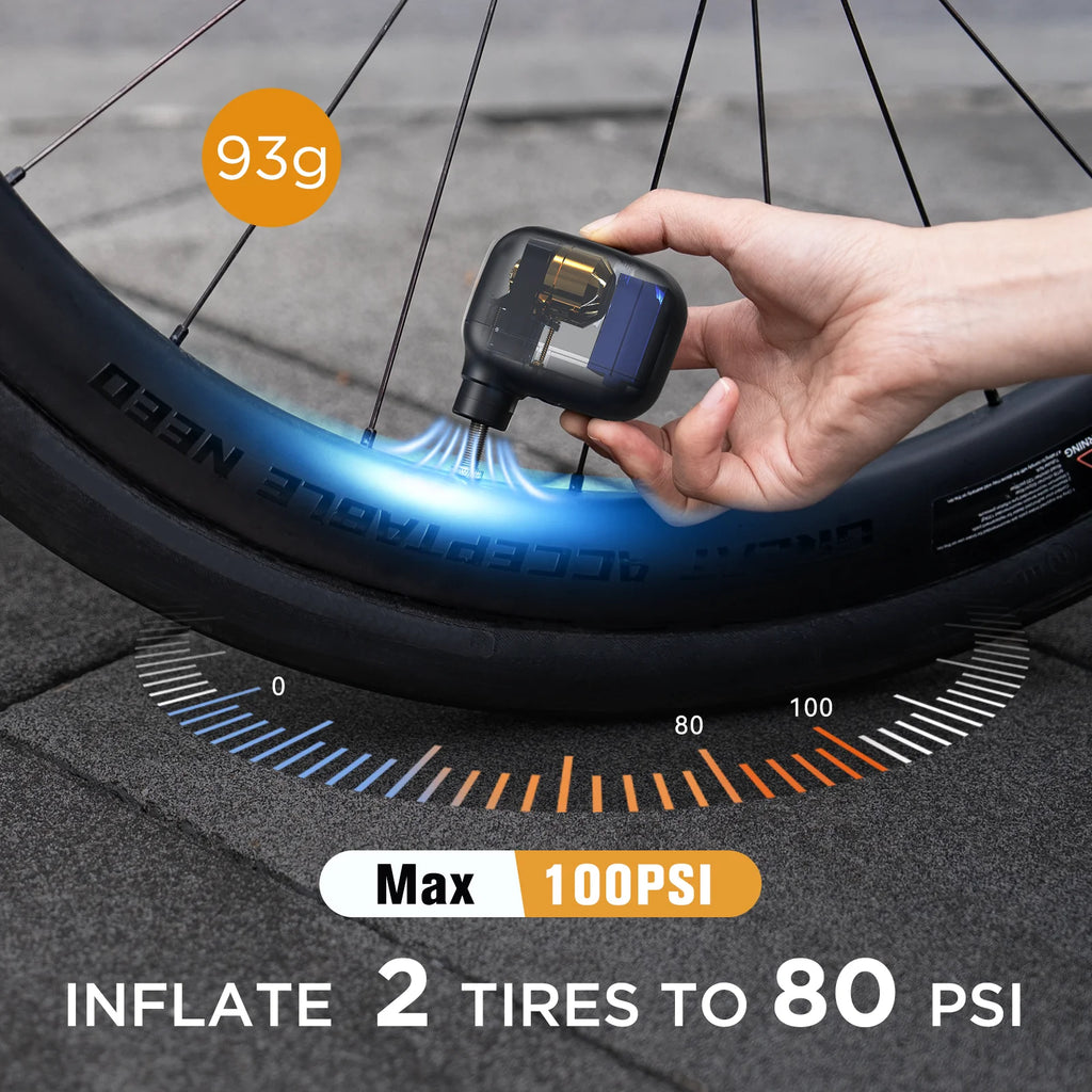 AIRBANK Pocket SE Mini Portable Electric Pump For Bicycle Cordless Tire Presta Schrader Valve Bike Accessories Fast Charging