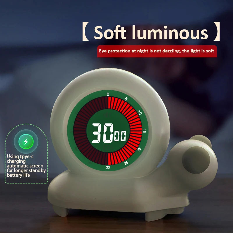 Creative Rotary Timer Visual Analog Timer Rechargeable 60 Minutes Countdown Kids Study Silent Timer for Cooking Shower Study