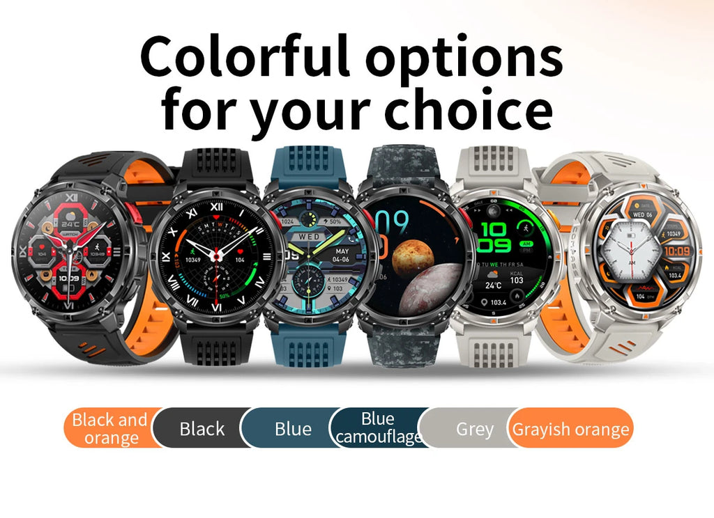 2026 New 1100mah AMOLED Smart Watch Men 170+Sport Fitness LED Flashlight IP69 Waterproof Bluetooth call GPS track Smartwatch iOS