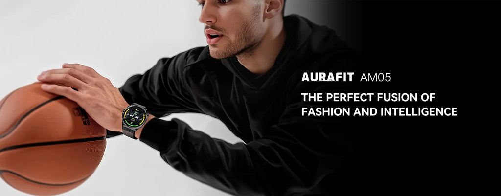 Aurafit Smartwatch NEXA 2/AM05 Bluetooth Chamada, Tela AMOLED 1.43", IP68, Monitor Cardíaco e SpO2, Bateria 300mAh metal de luxo