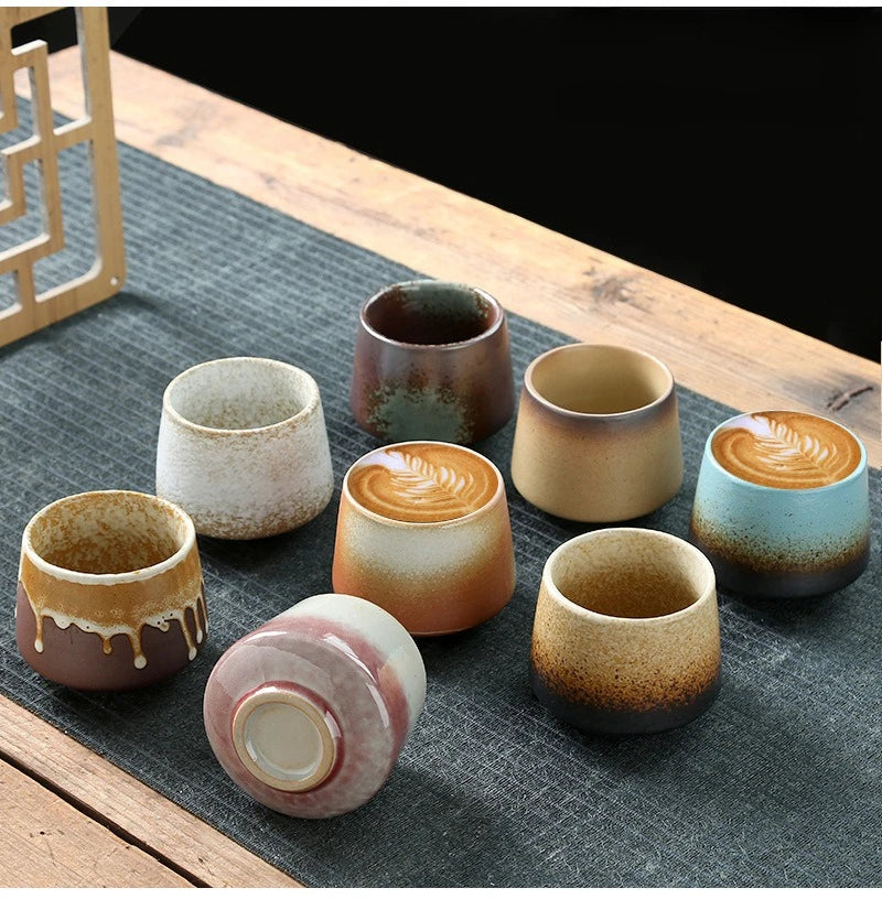 Laysda Vintage Coffee Mug 200ml ceramics Tea cup Japanese-style cafes Drinkware Stoneware Espresso for Restaurants Hotels