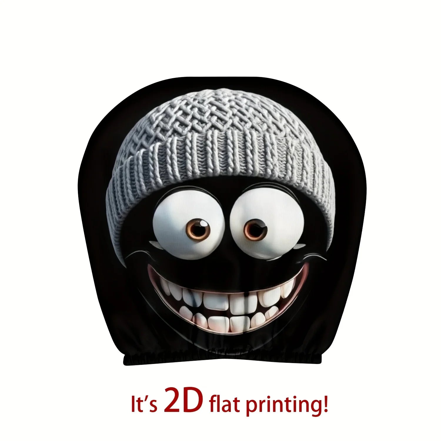 2pc Cartoon Character Knitted Car Headrest Covers Cute Smiling Face Design Washable Universal Head Rest Protector for Auto Decor