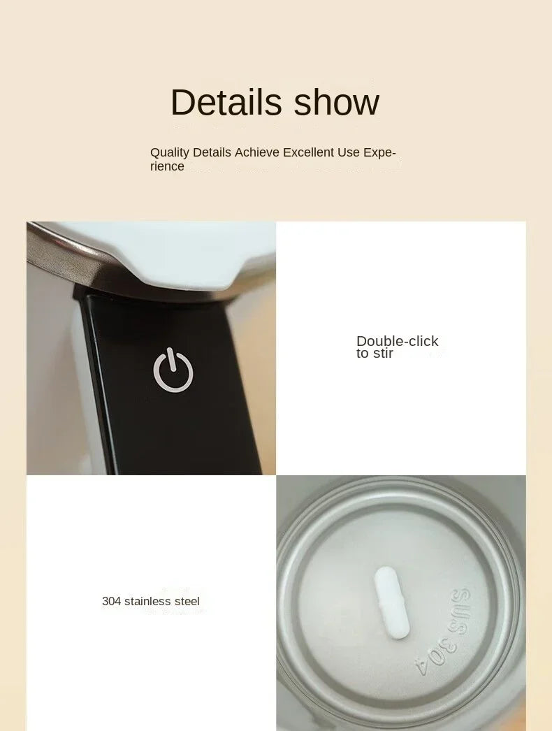 380ML Electric Coffee Self Mixing Mug IP67 Waterproof Coffee Stirring Mug USB Charging Digital Display Automatic Magnetic Cup