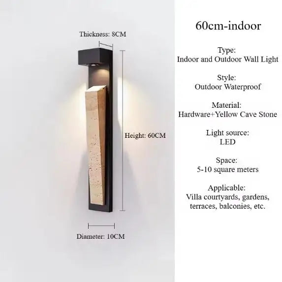 Modern Luxury Yellow Cave Stone Wall Lamp Outdoor Waterproof Wall Lamp Villa Living Room Bedroom Corridor Exterior Wall Lighting