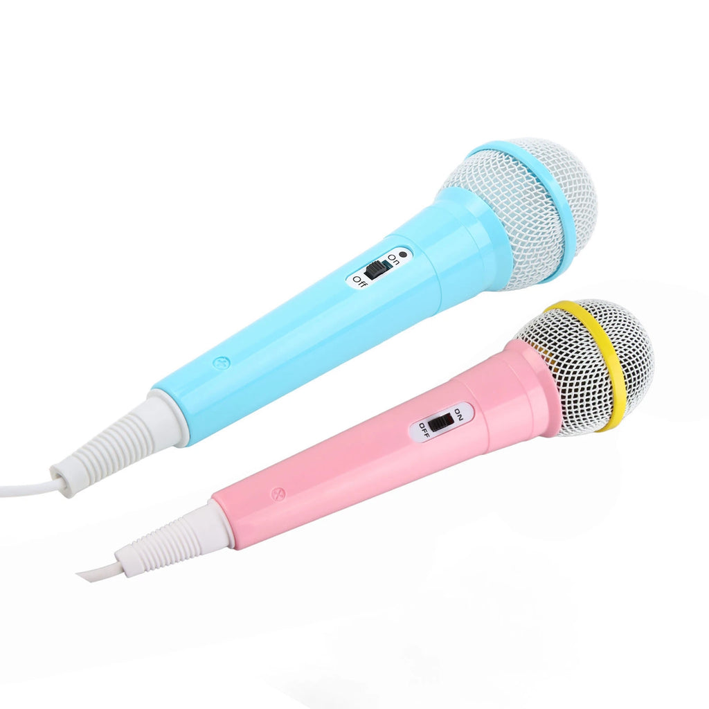 Kids Wired Microphone 3.5mm Plug Plastic Low Distortion Portable Child Singing Mic for Musical Instrument for Family Party