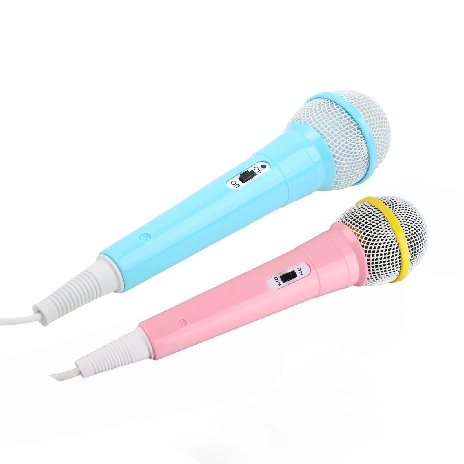 Kids Wired Microphone 3.5mm Plug Plastic Low Distortion Portable Child Singing Mic for Musical Instrument for Family Party