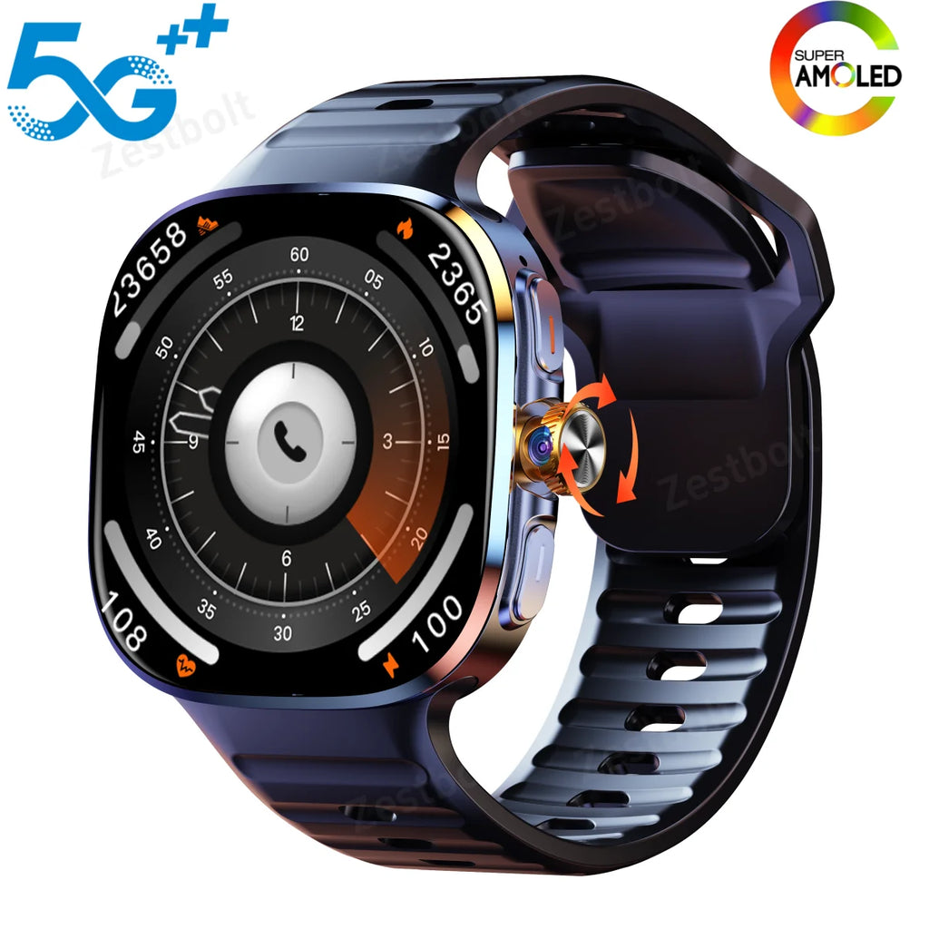 M99 4G 5G Cellular Version Smartwatch 2.4inch Amoled Larger Screen Android 10 Smart Watch With Rotary Camera Sim Card Slot WIFI