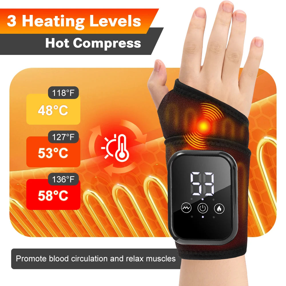 Cordless Heating Ankle Wrist Massager Electric Foot Hand Vibration Massager Warm Ankle Brace Joint Sprain Support Wristband