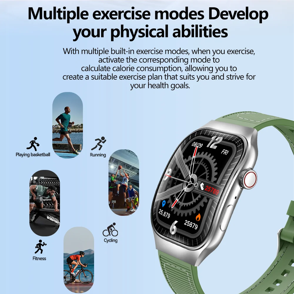 LAXASFIT New Slim Smart Watch Men's 2.01-inch AMOLED Curved Display Bluetooth Talk Sports Fitness Tracking Smartwatch Women's