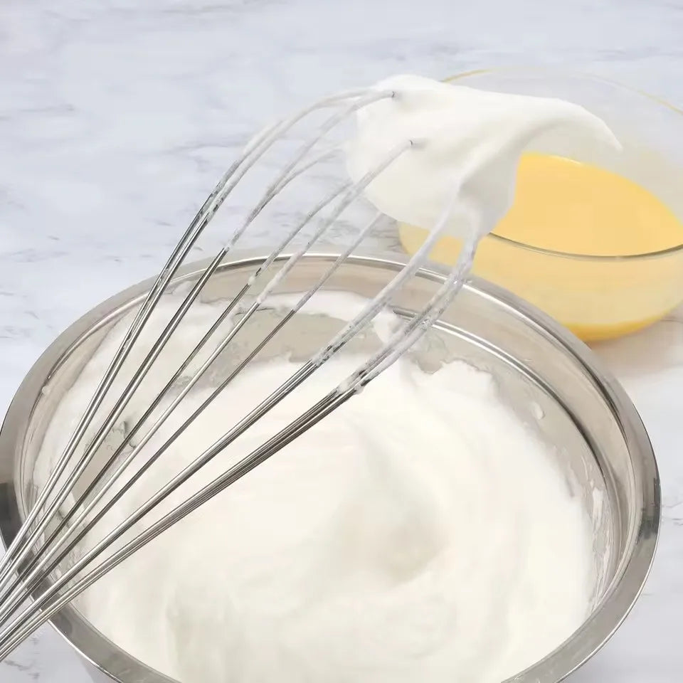LMETJMA 8" 10" 12" Egg Whisk Stainless Steel Egg Whisk Kitchen Wire Balloon Whisk Milk Egg Beater Egg Mixing Mixer Tools