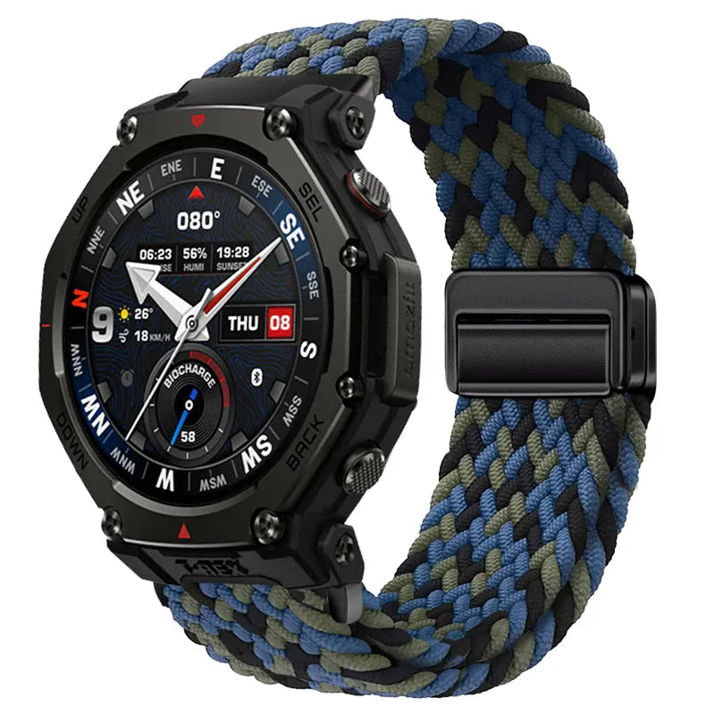 20mm 22mm Nylon Strap for Amazfit T-Rex3 Pro 48/44mm Helio Balance 2 Magnetic Buckle Bracelet Amazfit Active 2 Bip 6 5 Wristband