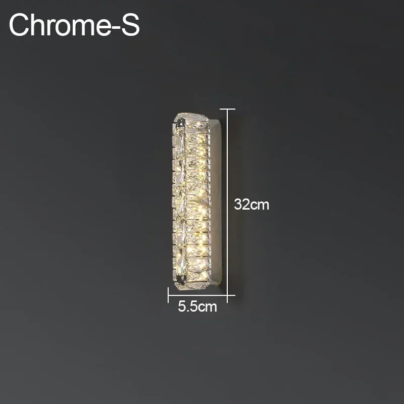 Postmodern Luxury Linear Crystal Wall Light Gold Metal Base G9 Led Wall Sconce 4 Styles Optional Bedroom Bathroom Hotel Lobby