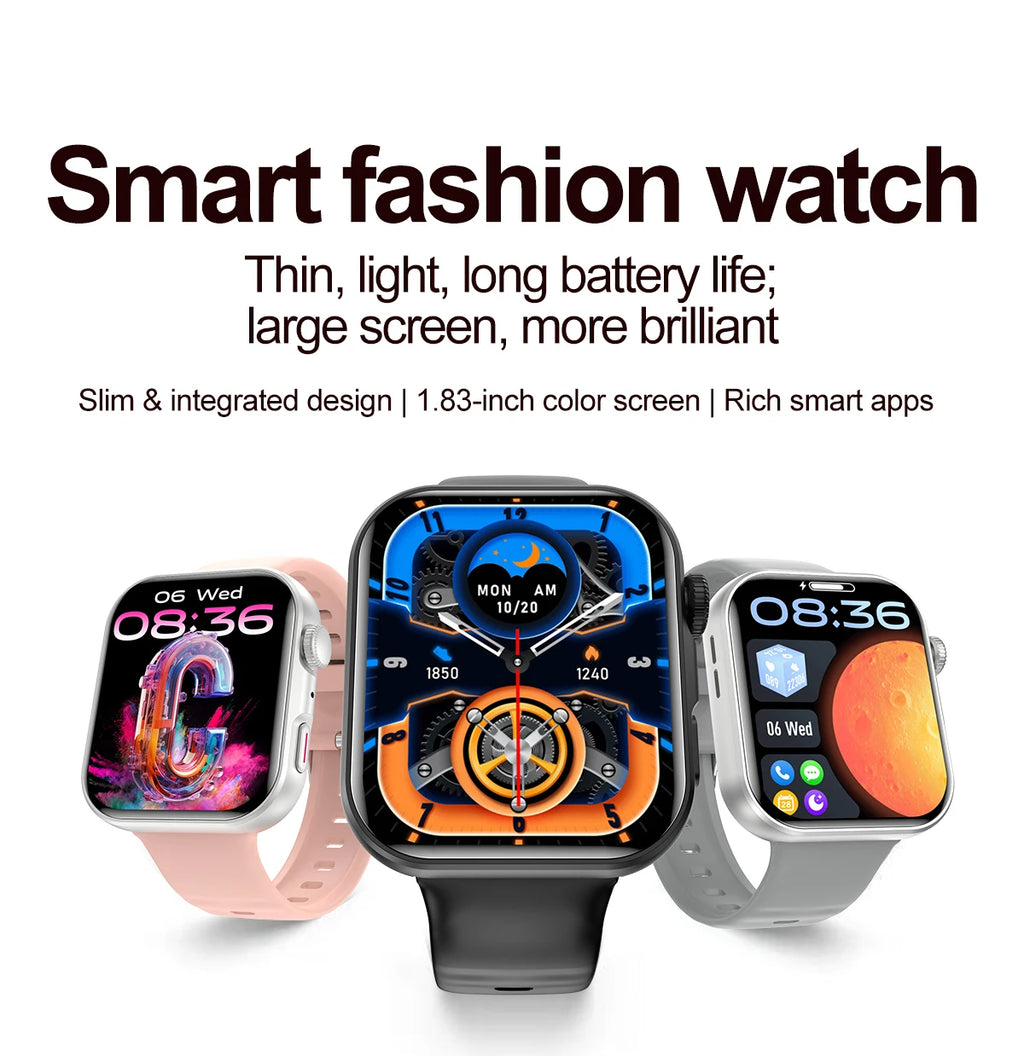 LIGE New 1.83" AMOLED Screen Smart Watch For Men Women Bluetooth Call Sports Fitness Heart Rate Monitor 2026 Fashion Smartwatch