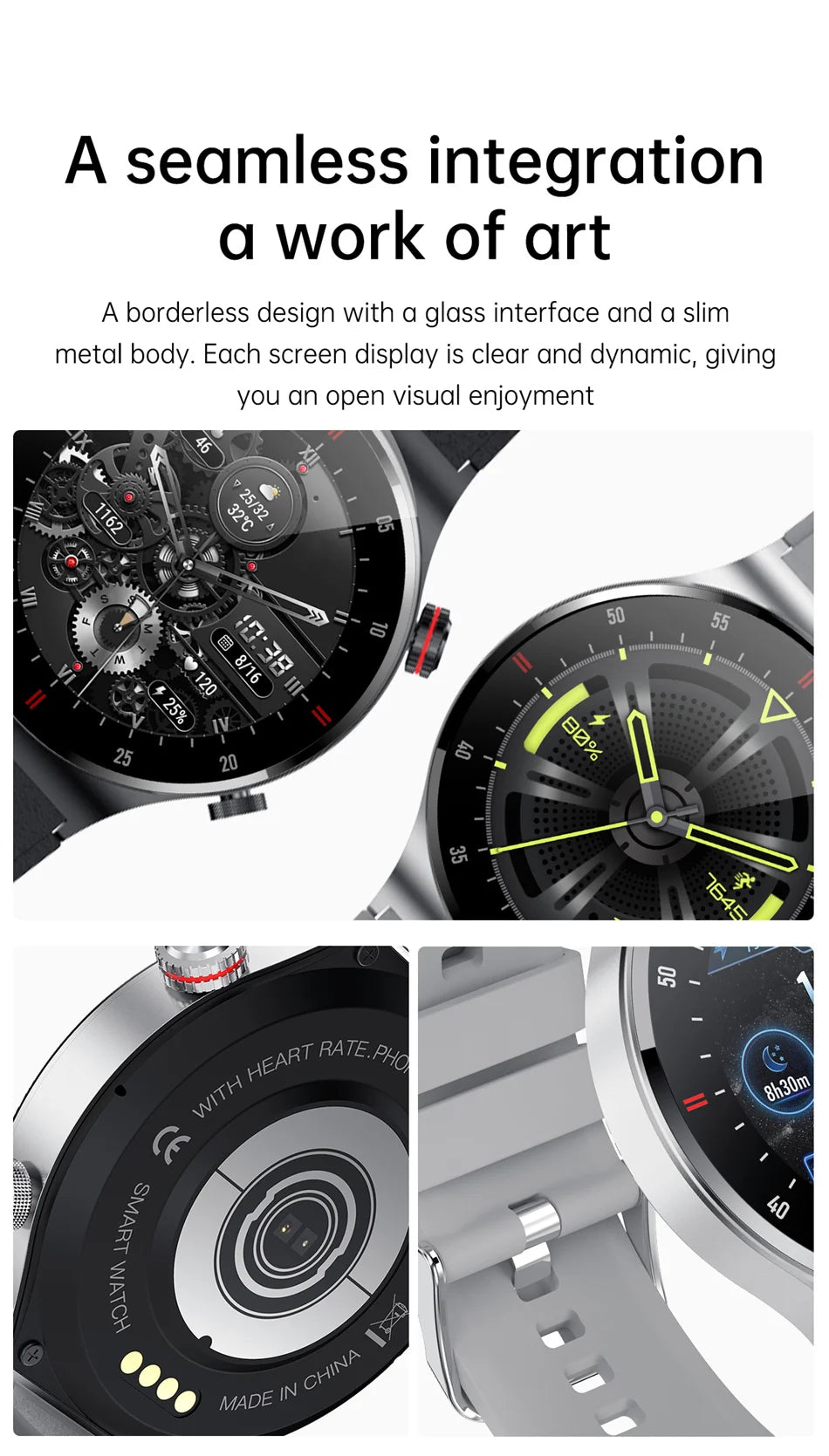 2026 Fashion Smartwatch HD Touch Heart Rate Bluetooth Call Sleep Monitoring NFC Weather Sport Mode Smart Watch For Android IOS