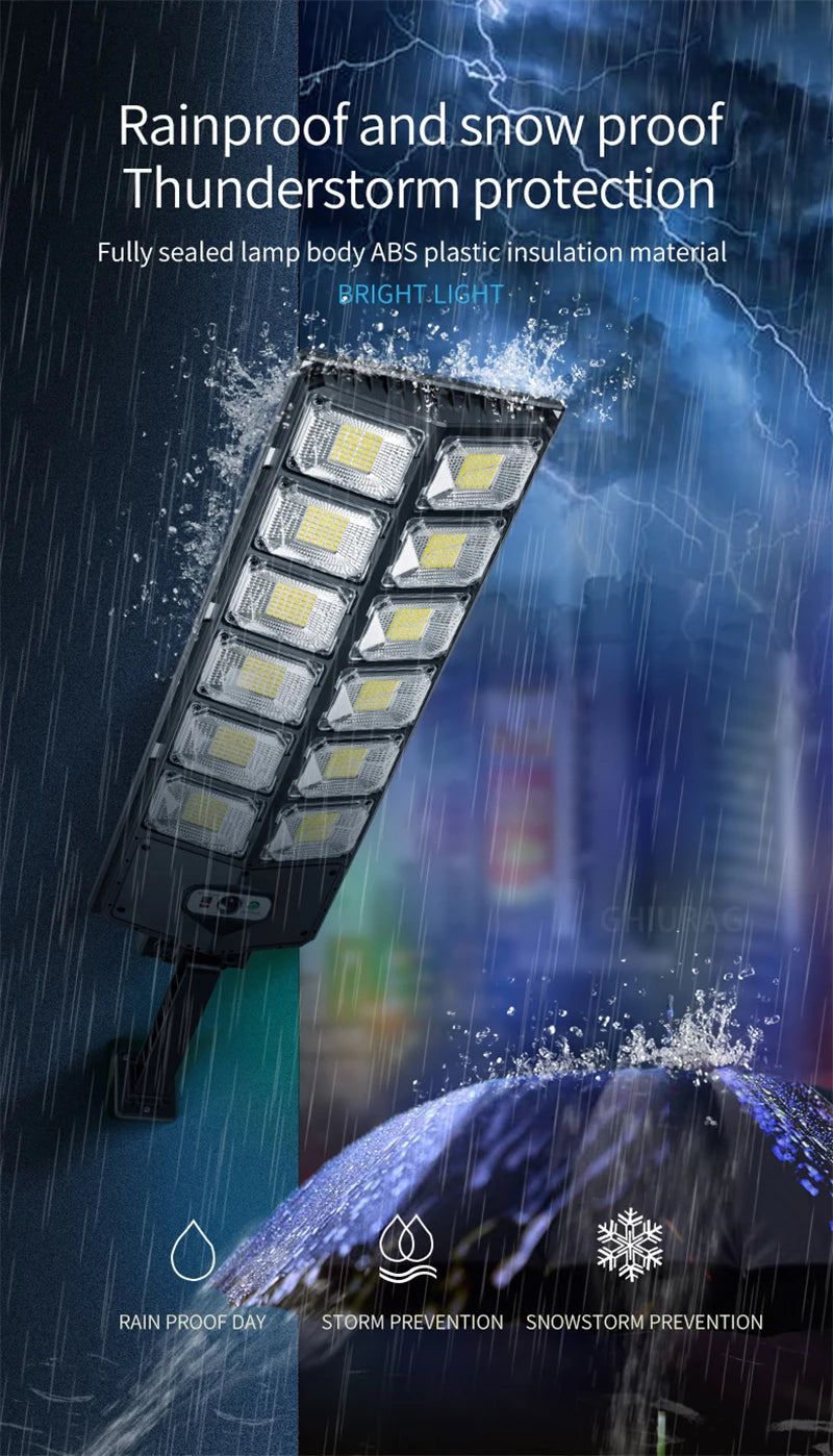 20000 Lumens Solar Lights Outdoor IP65 Waterproof LED Street Wall Lamp With PIR Motion Sensor Sunlight for Garden Yard Street
