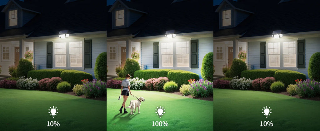 Top Brand Powerful 6000mah Outdoor Solar Lights With 3 Modes Two Motion Sensors Bright Light Wall Lamp For Garden Yard Garage