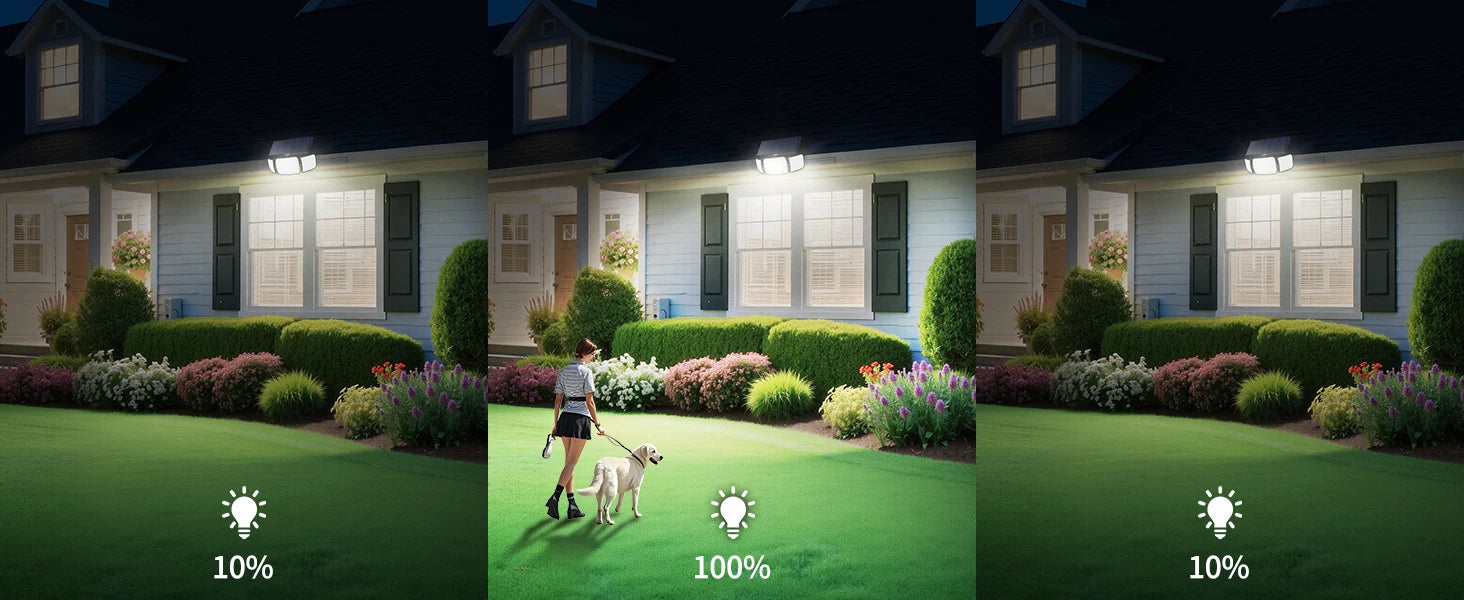 Top Brand Powerful 6000mah Outdoor Solar Lights With 3 Modes Two Motion Sensors Bright Light Wall Lamp For Garden Yard Garage